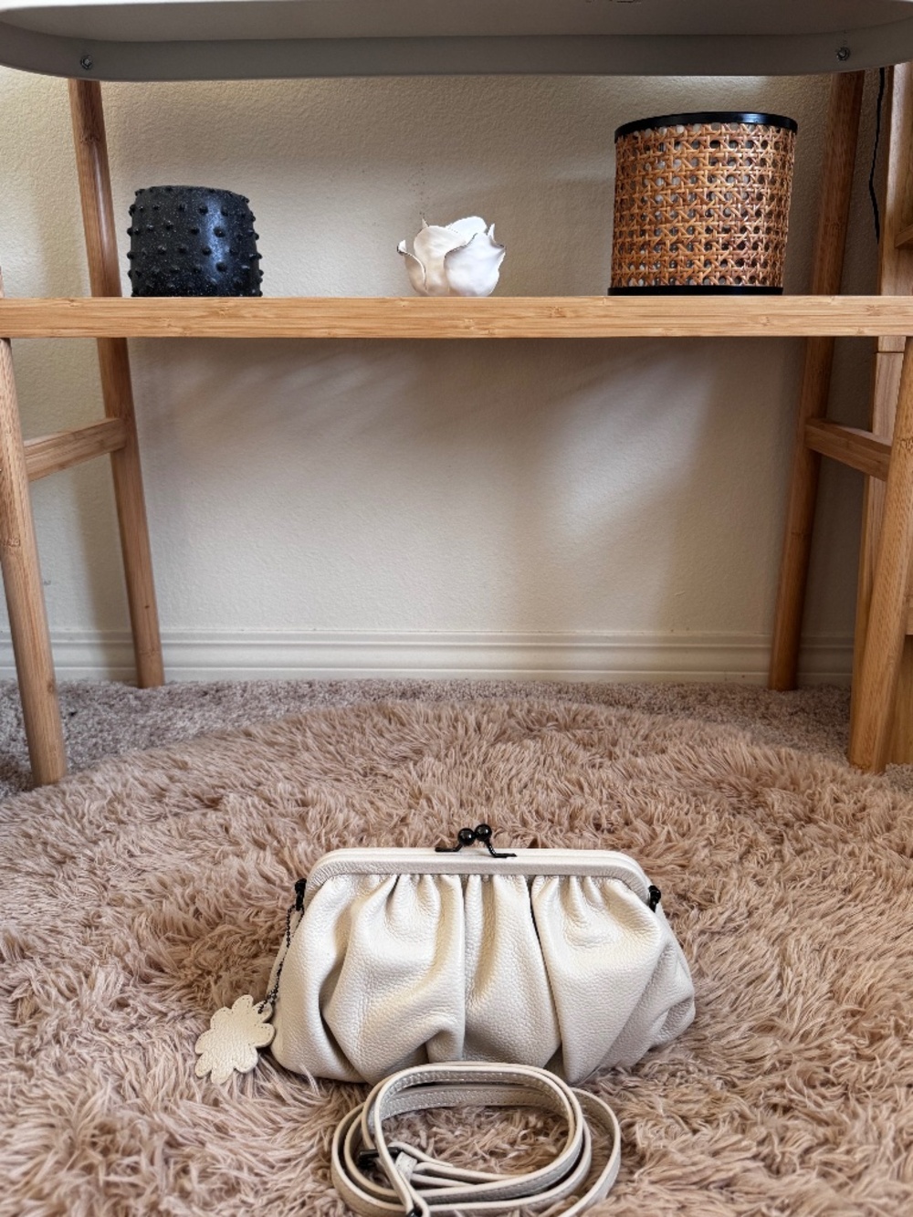 Ruched Leather Clutch
